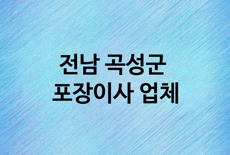 전남 곡성군 포장이사 업체 BEST 1｜이삿짐센터 잘하는 곳, 비용, 아파트, 원룸, 용달, 보관이사, 반포장이사