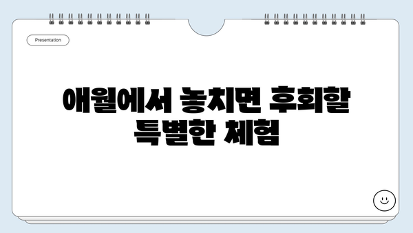 제주도 애월, 서쪽 해안의 숨겨진 보석| 놓치지 말아야 할 매력적인 명소 5곳 | 애월 여행, 제주 서쪽 해안, 가볼 만한 곳