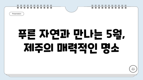 제주도 5월, 숨겨진 자연의 아름다움을 만나다| 놓치지 말아야 할 8곳 | 제주도 여행, 5월 여행, 자연 명소, 비밀스러운 풍경