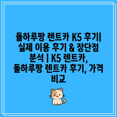 돌하루팡 렌트카 K5 후기| 실제 이용 후기 & 장단점 분석 | K5 렌트카, 돌하루팡 렌트카 후기, 가격 비교