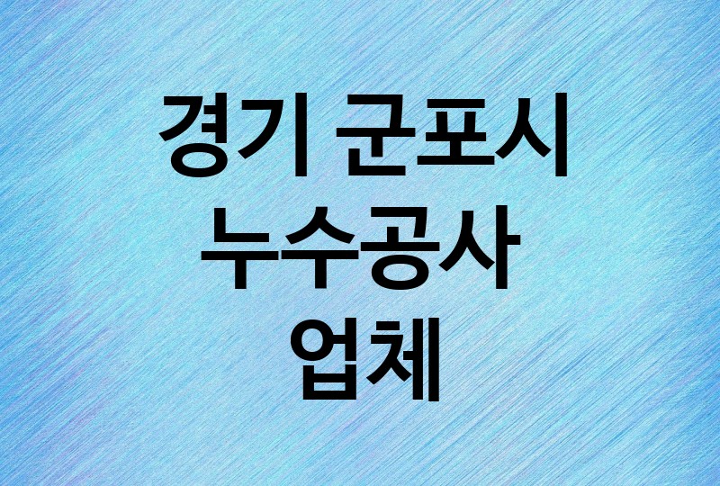 경기 군포시 누수공사 업체 추천 BEST 5 | 배관, 베란다, 빌라, 천장, 화장실, 욕실, 옥상 방수, 누수탐지