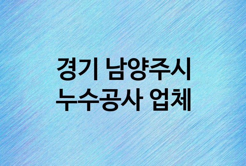 경기 남양주시 누수공사 업체 추천 BEST 5 | 배관, 베란다, 빌라, 천장, 화장실, 욕실, 옥상 방수, 누수탐지