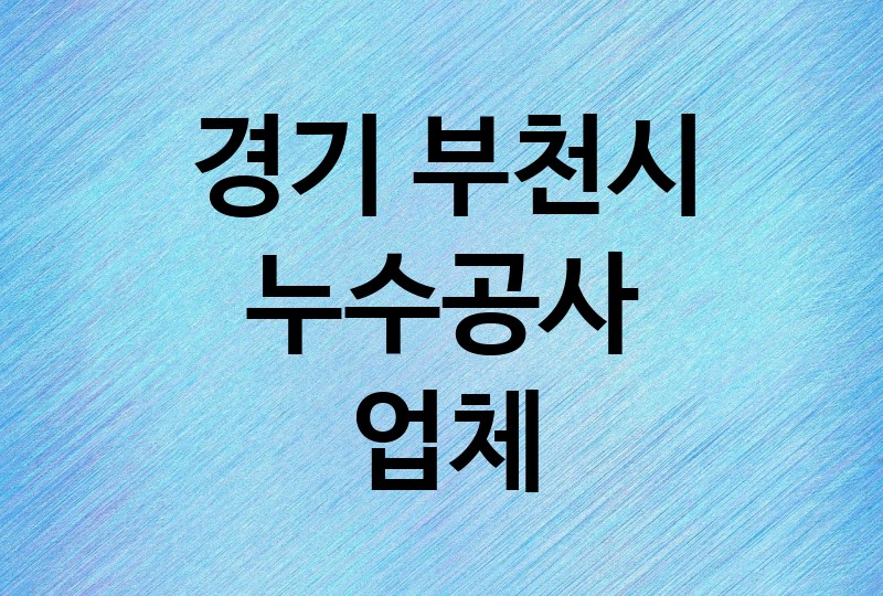 경기 부천시 누수공사 업체 추천 BEST 5 | 배관, 베란다, 빌라, 천장, 화장실, 욕실, 옥상 방수, 누수탐지