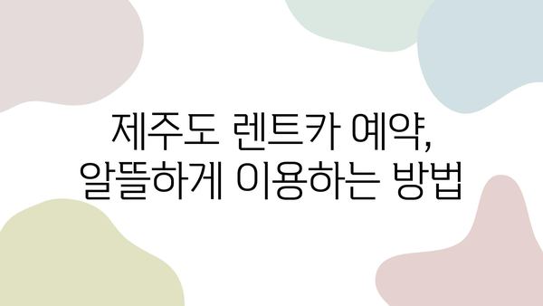 제주도 렌트카 비용 절감 꿀팁| 아기 카시트 포함! | 저렴하게 렌트하는 7가지 방법