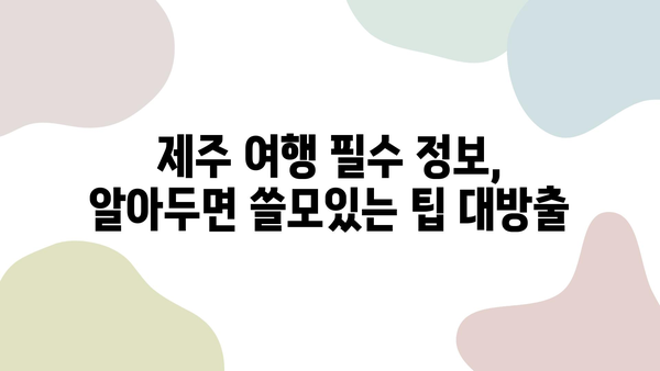 제주 자유여행 완벽 가이드| 렌터카 예약부터 여행 코스까지 | 제주도, 렌트카, 여행 계획, 관광 팁