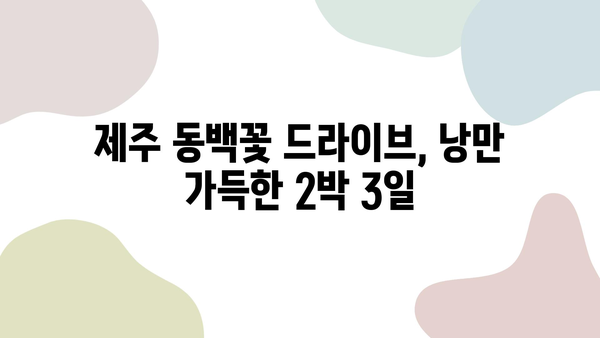 제주도 렌트카 2박 3일 여행 코스 추천| 제주동백과 함께하는 낭만 가득한 드라이브 | 제주도, 렌트카 여행, 동백꽃, 2박 3일, 여행 코스