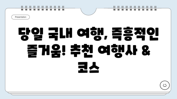 당일 국내 여행, 즉흥적인 즐거움! 추천 여행사 & 코스 | 당일여행, 국내여행, 여행사, 추천