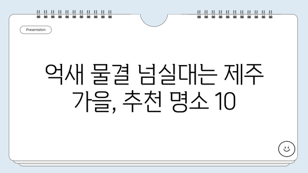 10월 제주도 여행, 놓치면 후회할 BEST 가볼만한 곳 10곳 | 제주도 가을 여행, 가을 제주도 여행지 추천, 10월 제주도 여행 코스