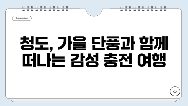 경북 청도 가을 여행지 추천| 알록달록 단풍 명소부터 낭만 가득한 코스까지 | 가을 여행, 단풍, 청도 여행, 가볼만한 곳