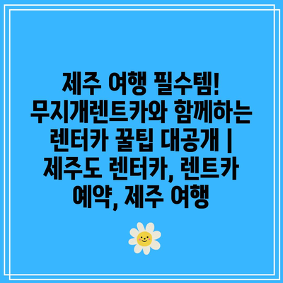 제주 여행 필수템! 무지개렌트카와 함께하는 렌터카 꿀팁 대공개 | 제주도 렌터카, 렌트카 예약, 제주 여행