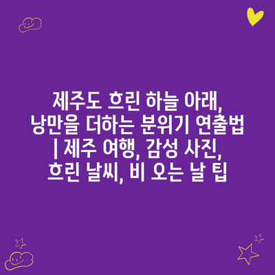 제주도 흐린 하늘 아래, 낭만을 더하는 분위기 연출법 | 제주 여행, 감성 사진, 흐린 날씨, 비 오는 날 팁