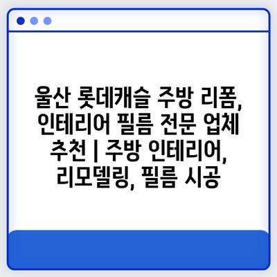 울산 롯데캐슬 주방 리폼, 인테리어 필름 전문 업체 추천 | 주방 인테리어, 리모델링, 필름 시공