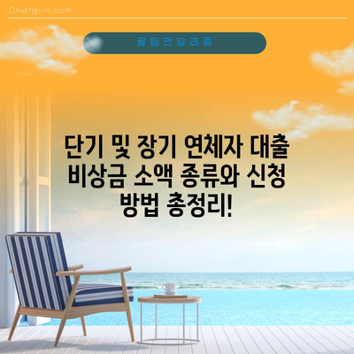 단기 및 장기 연체자 대출 비상금 소액 종류와 신청 방법 총정리!